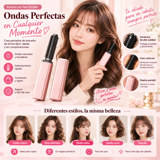 💗💇‍♀️ Mini Wireless Hair Straightener & Curler – Your Perfect Hairstyle Anywhere! ✨🎀