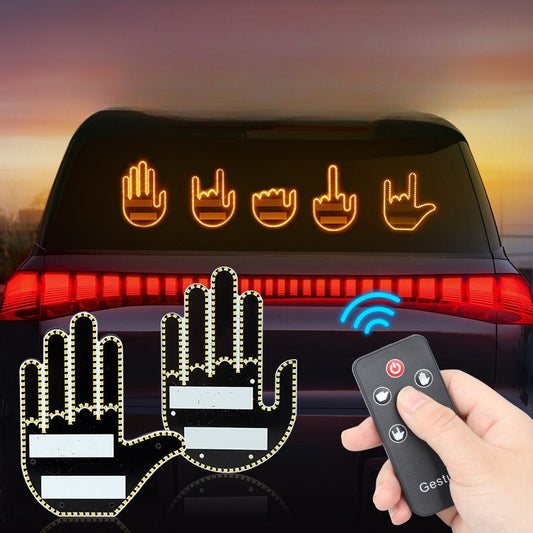 🚗 LED Gesture Light for Cars – Rear Window Brake Light Display with Remote Control